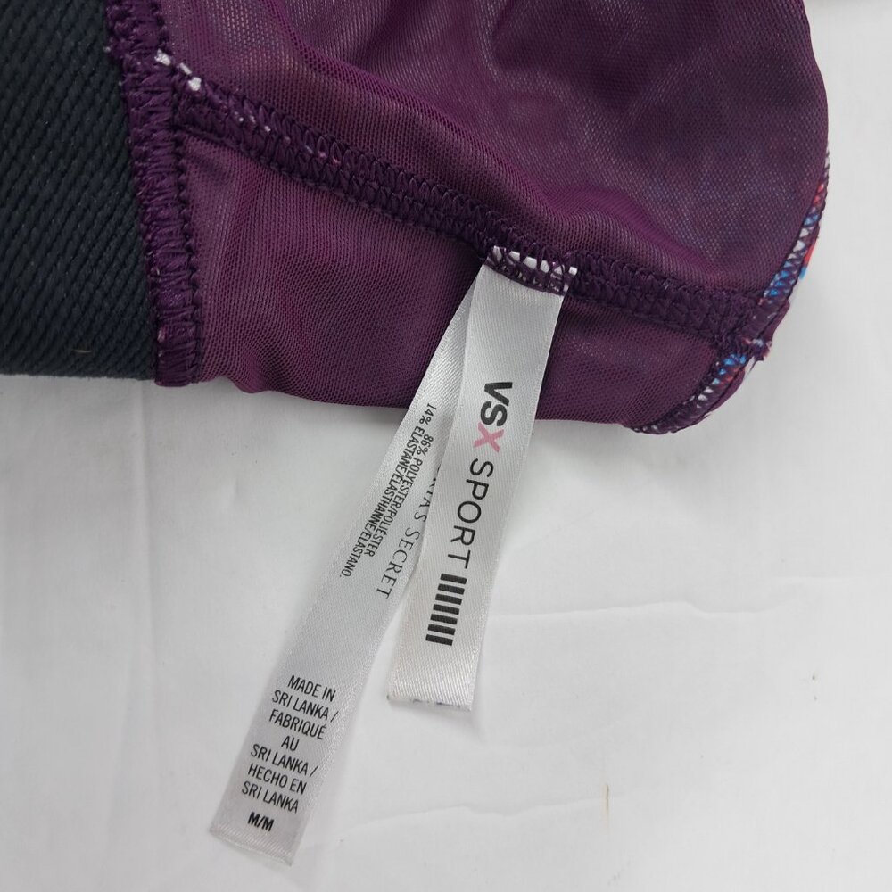 VSX Victoria's Secret Multi-Color Purple Blue Red Racer Back Sports Bra Medium - Picture 7 of 7